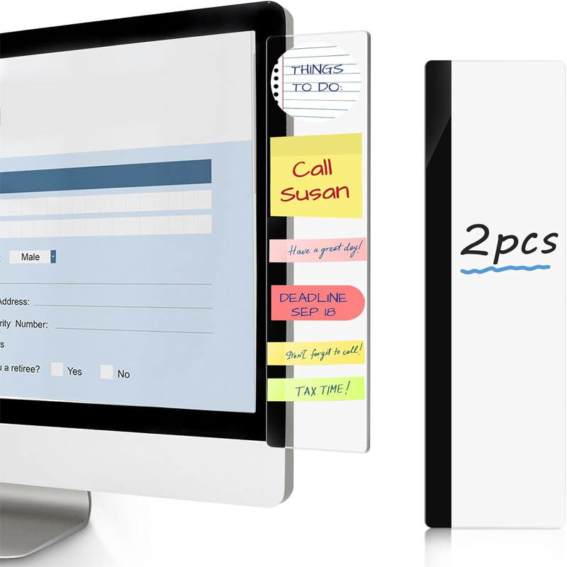 Home Office Work - 2Pcs Monitor Memo Boards for Computers,