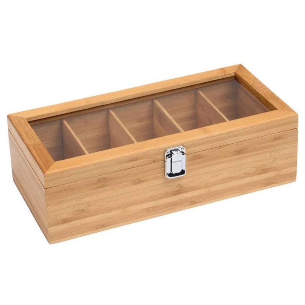 Home Office Bagas - Portable Bamboo Tea bag Storage Box