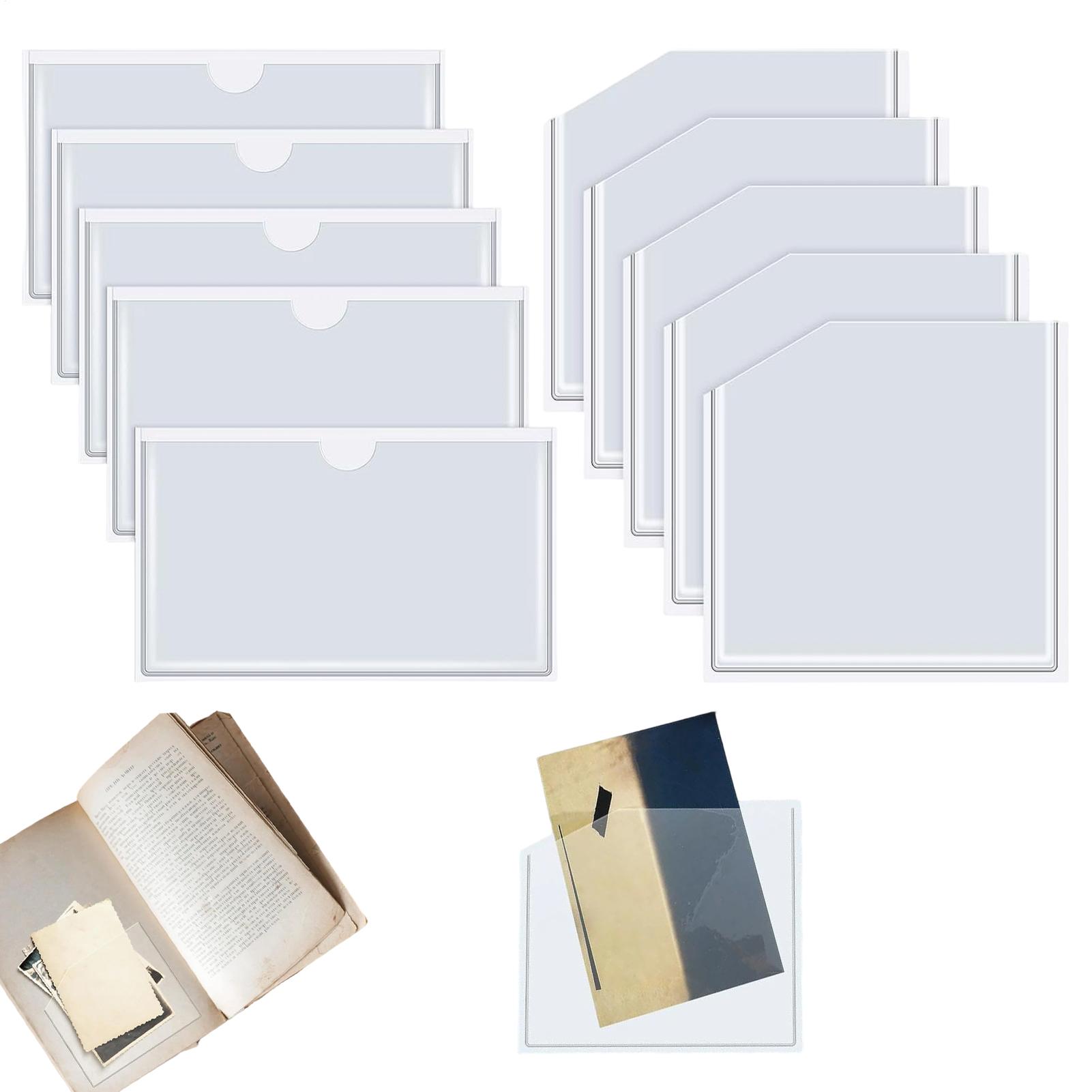 Home Office With Library - Clear Adhesive Pockets Dustproof Pouch Protectors