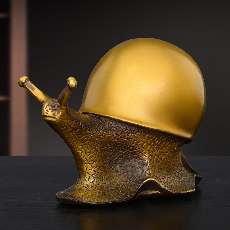 Home Office Desk - Creative Feng Shui Brass Snail Figurine