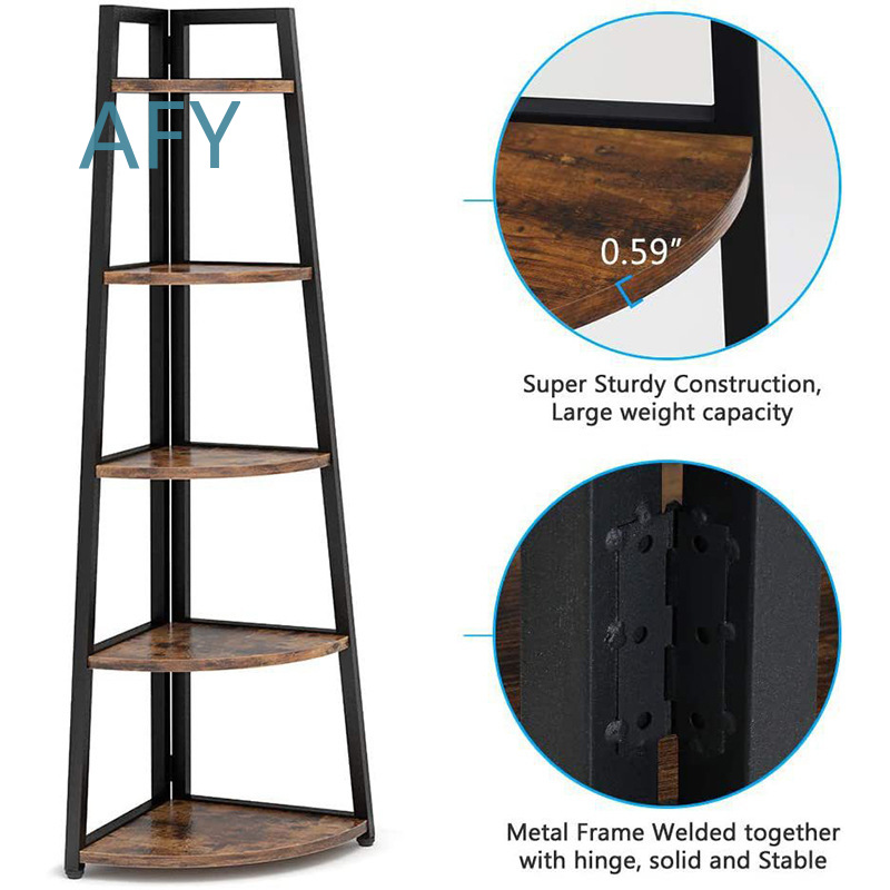 Home Office Of Ikea - Industrial Corner Ladder Shelf Bookcase for