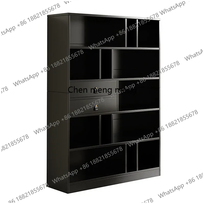 Home Office With Library - Book Shelf Wall and Bookcase 6-Tier