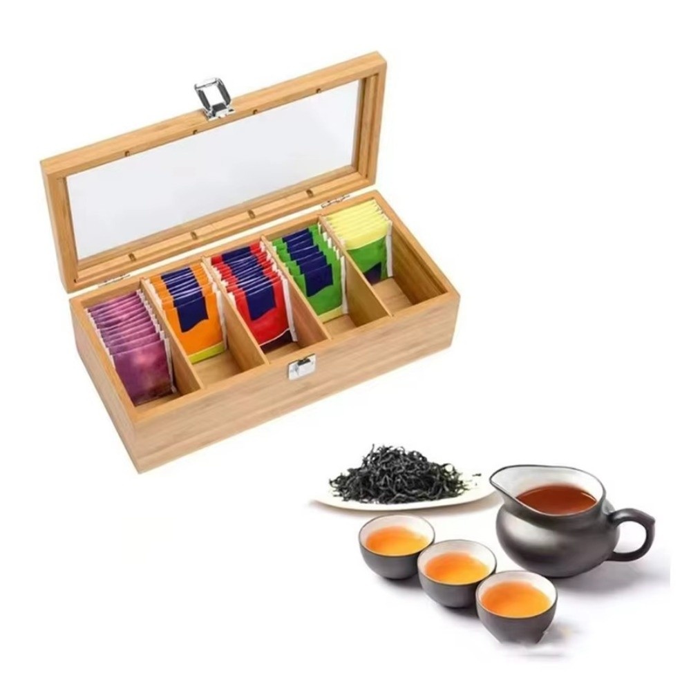 Home Office Bagas - New Bamboo Tea bag Storage Box
