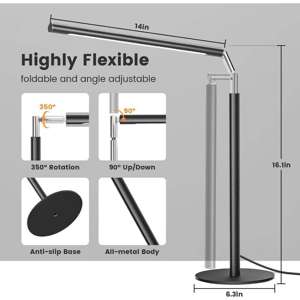 16 Inch Adjustable Metal LED D - Home Office Desk recension och pris