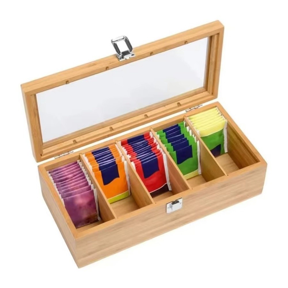 New Bamboo Tea bag Storage Box - Home Office Bagas recension och pris