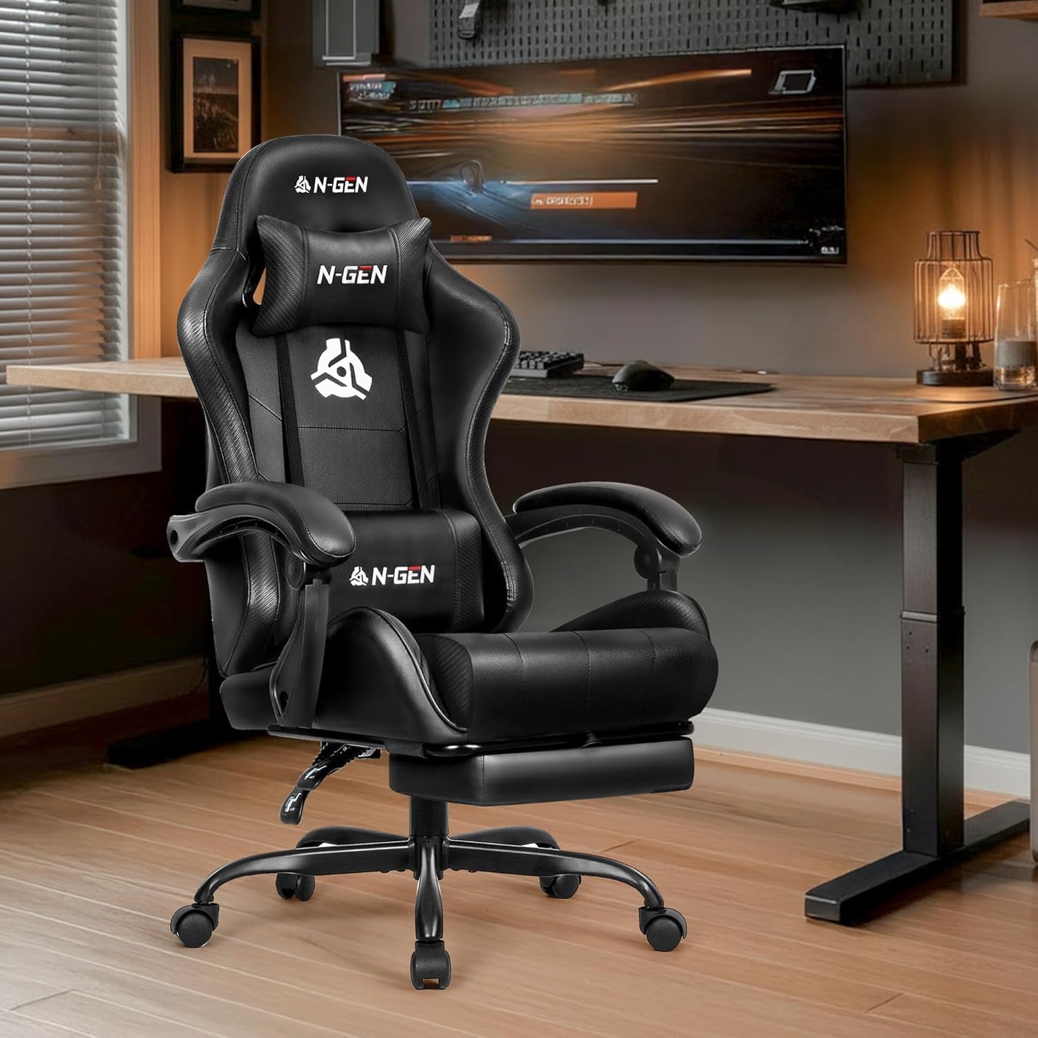 Gaming Chair with Footrest Lum - Home Office Desk recension och pris