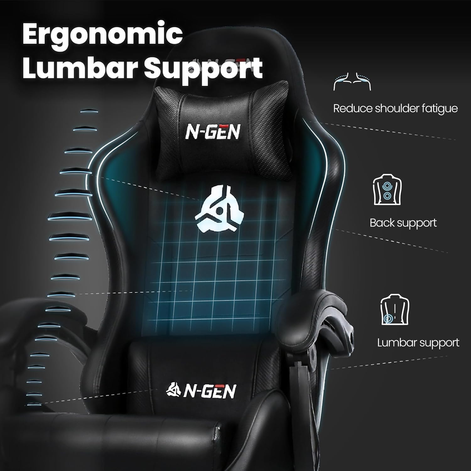 Gaming Chair with Footrest Lum - Home Office Desk recension och pris