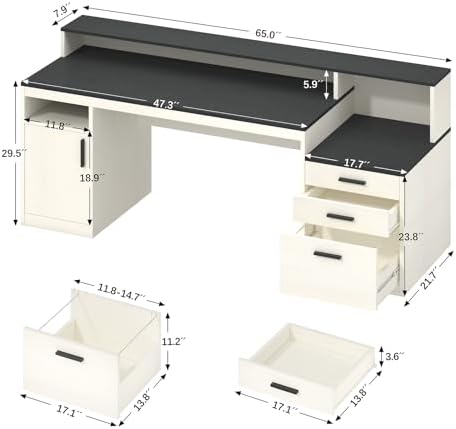 YOME 65 Inch Computer Desk wit - Home Office 365 recension och pris
