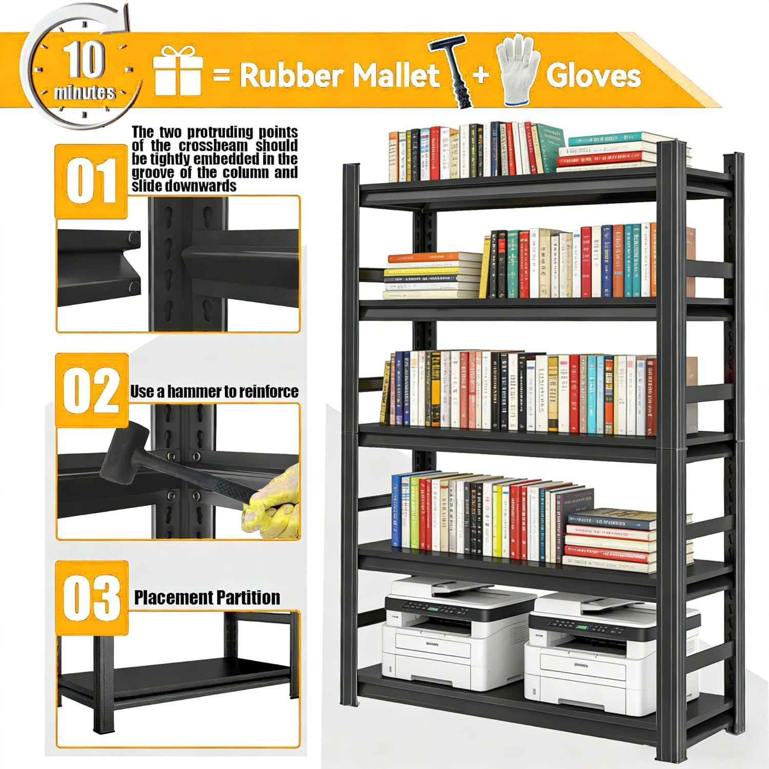 5-Tier Metal Bookshelf Tall St - Home Office 365 recension och pris