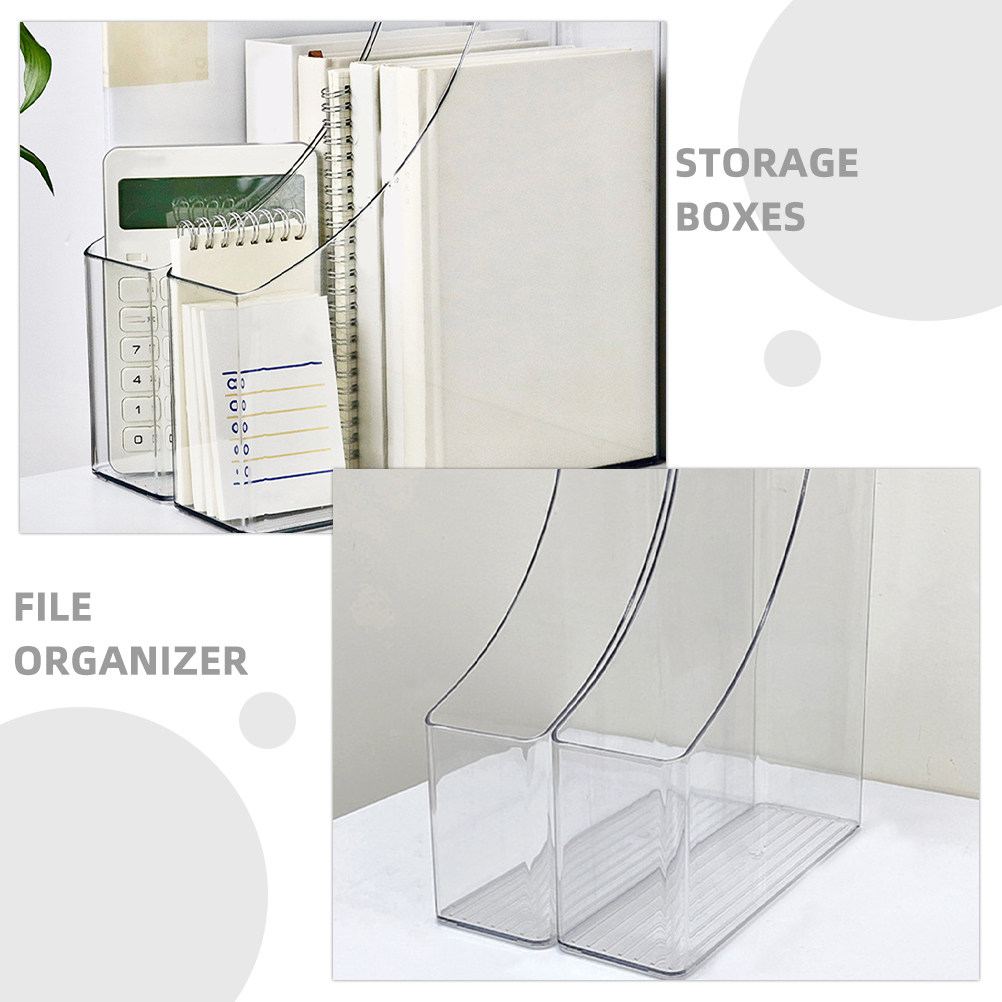 2Pcs Transparent File Organize - Home Office With Library recension och pris
