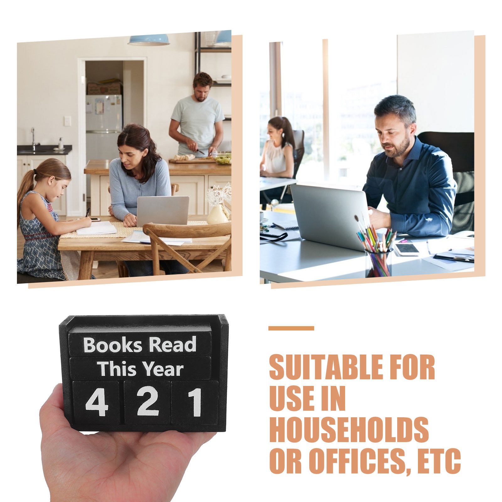 1Set Annual Wooden Book Read C - Home Office With Library recension och pris