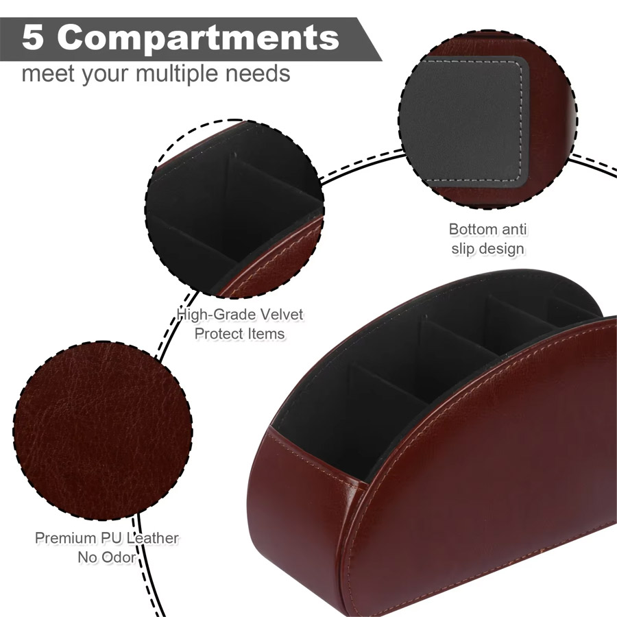 1Pc 5 Grid PU Leather Desktop  - Home Office Call Center recension och pris