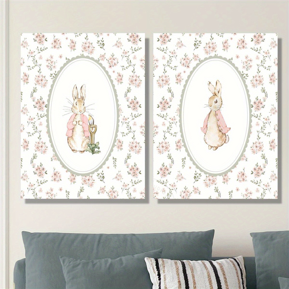 2pcs Retro Easter Rabbit Canva - Home Office For Two recension och pris
