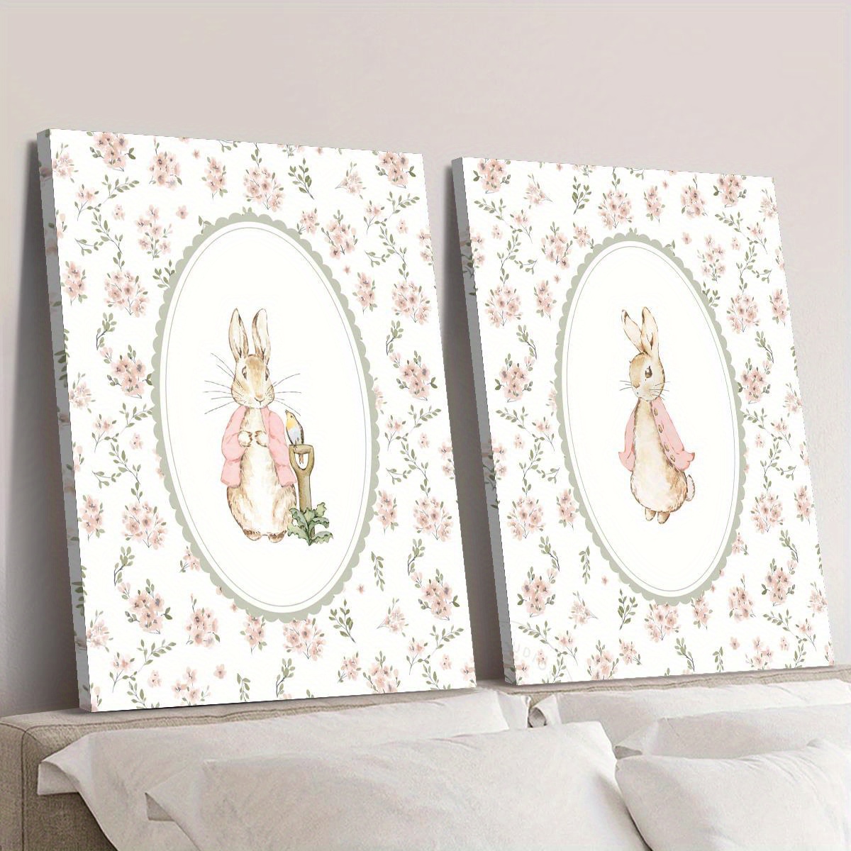 2pcs Retro Easter Rabbit Canva - Home Office For Two recension och pris