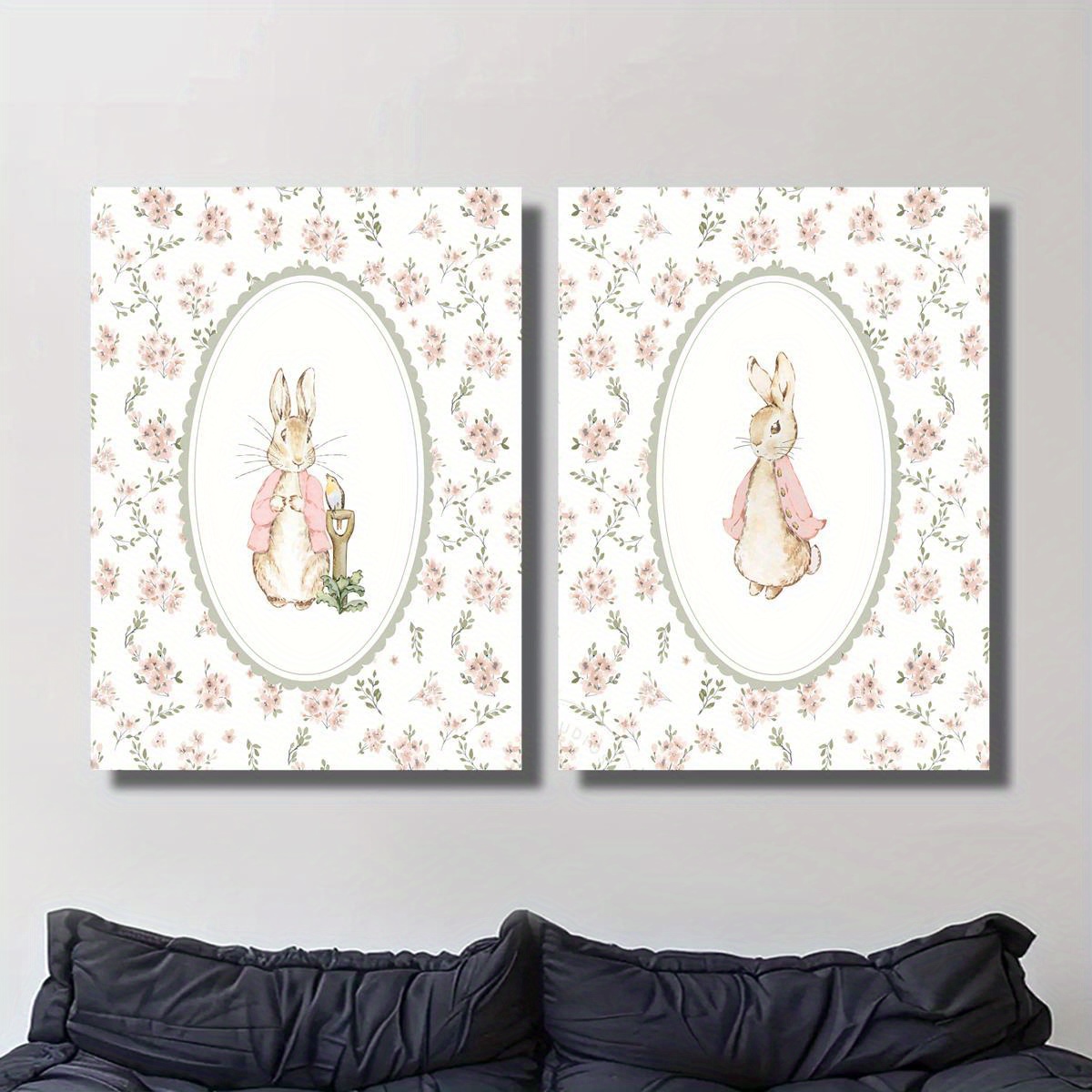 2pcs Retro Easter Rabbit Canva - Home Office For Two recension och pris