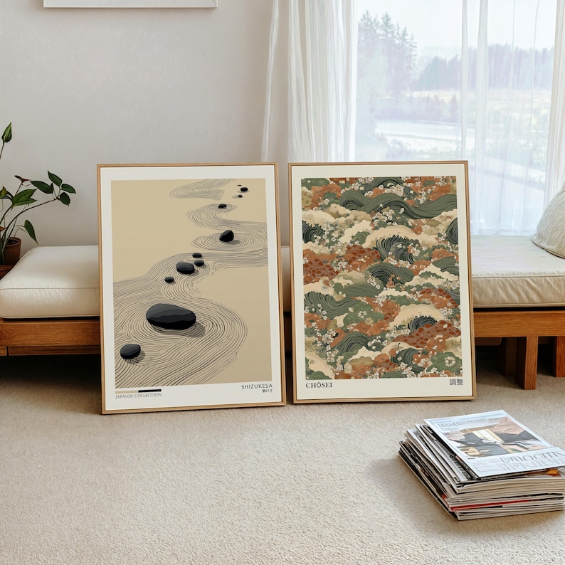 2pcs Japandi Zen Canvas Wall A - Home Office For Two recension och pris
