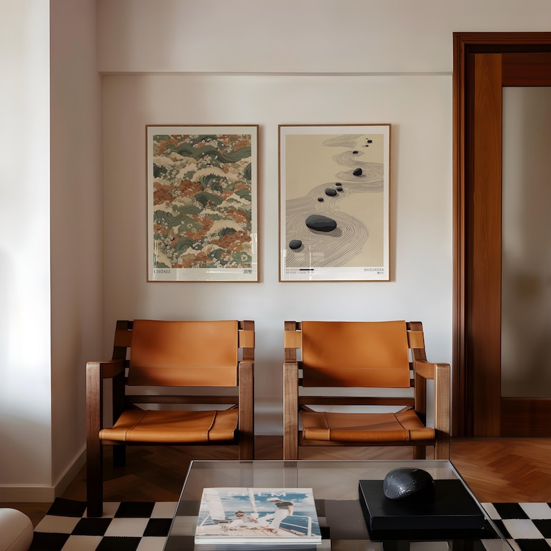2pcs Japandi Zen Canvas Wall A - Home Office For Two recension och pris