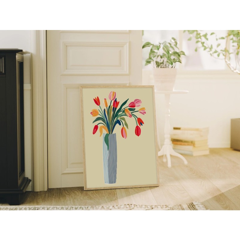 2pcs Tulip Flowers Canvas Wall - Home Office For Two recension och pris
