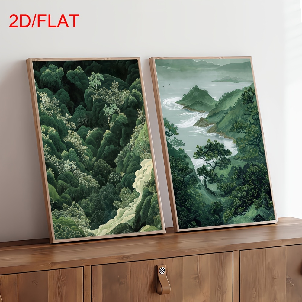 2pcs Modern Green Forest Mount - Home Office For Two recension och pris