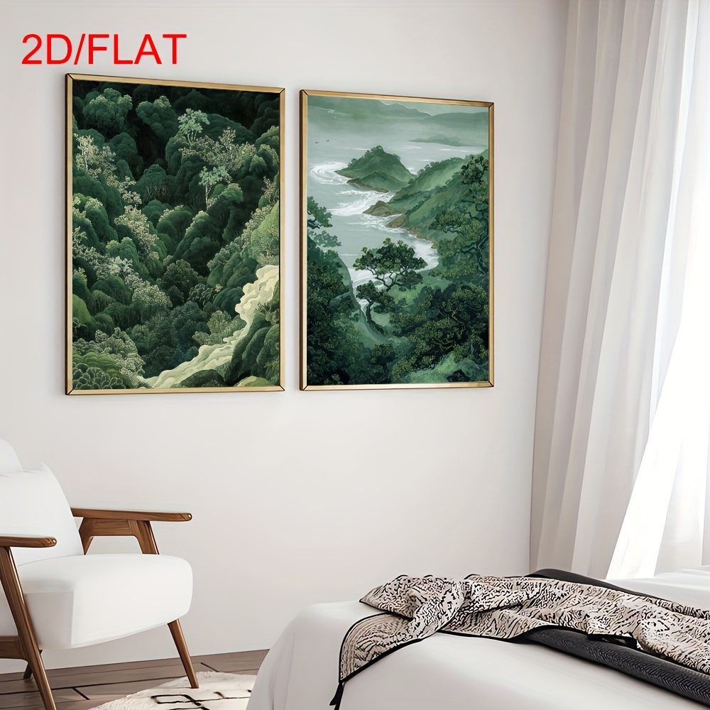 2pcs Modern Green Forest Mount - Home Office For Two recension och pris