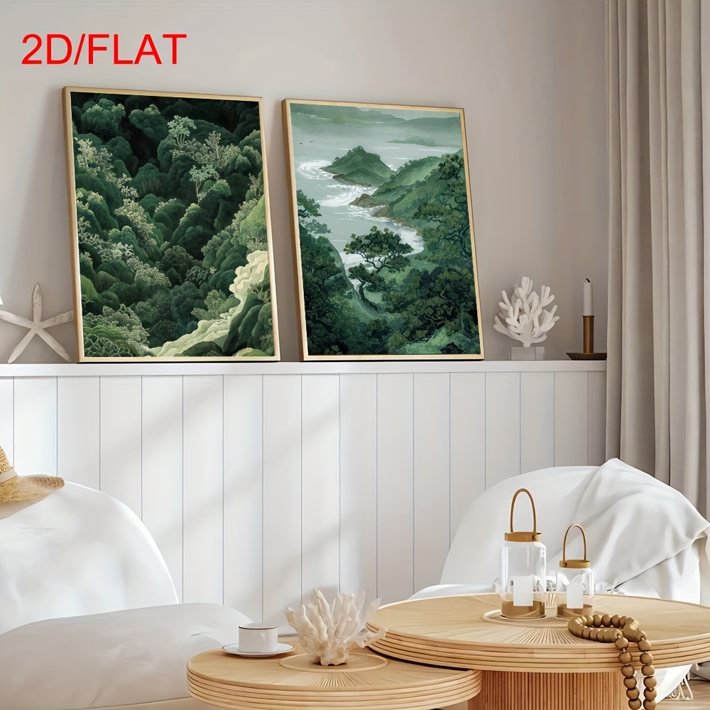 2pcs Modern Green Forest Mount - Home Office For Two recension och pris