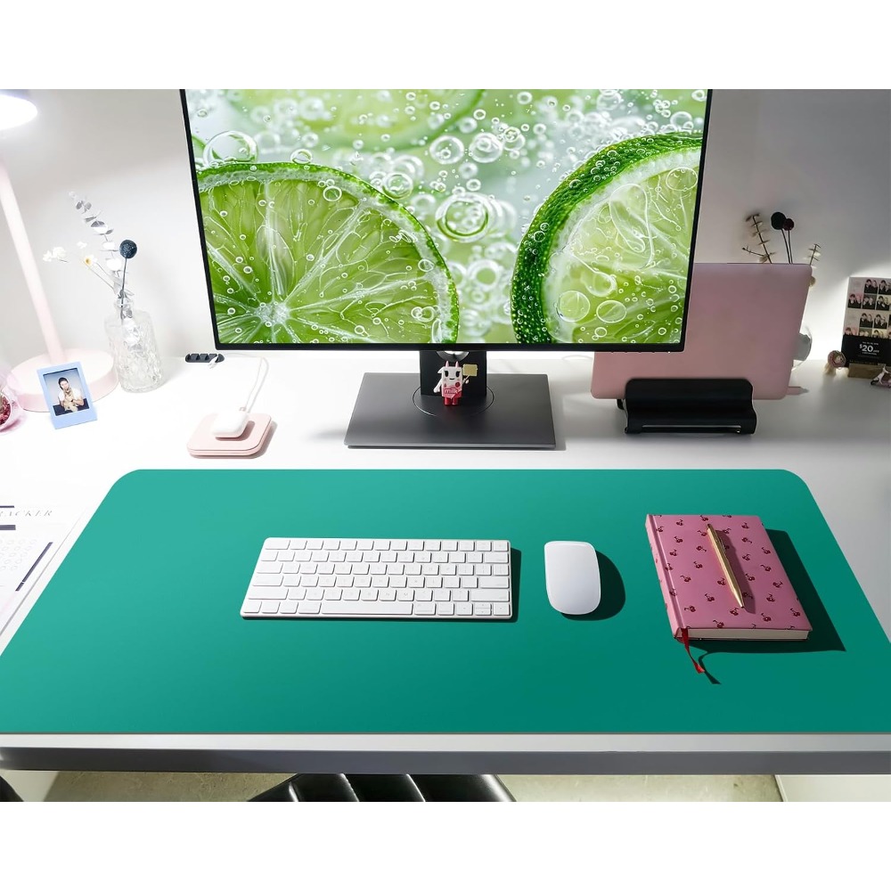 Premium Green Leather Desk Pad - Home Office Work recension och pris