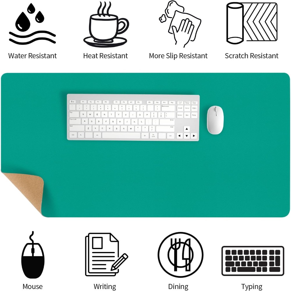 Premium Green Leather Desk Pad - Home Office Work recension och pris