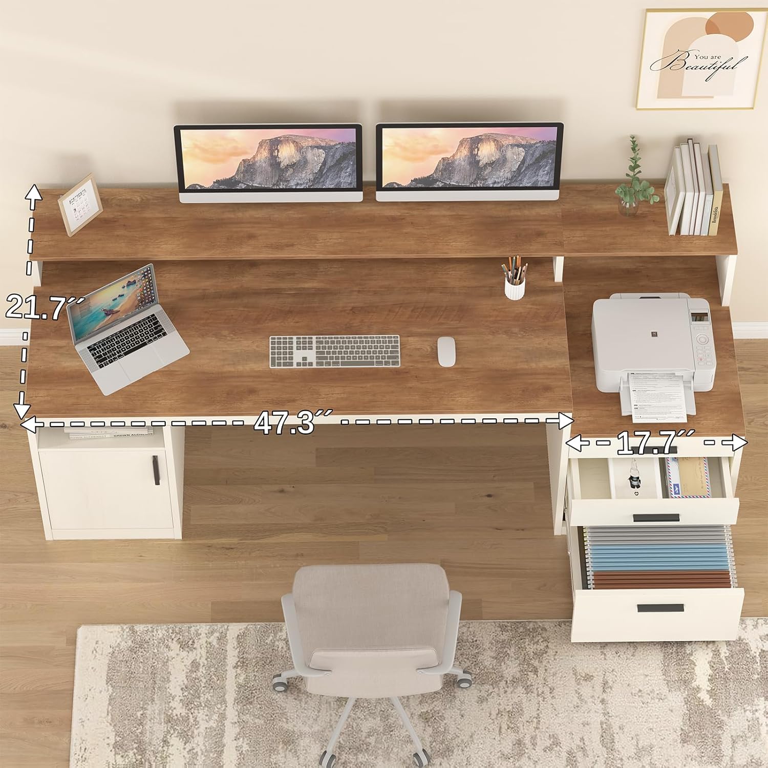 65 Inch Computer Desk with 3 D - Home Office 365 recension och pris